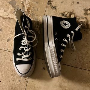 Black platform converse